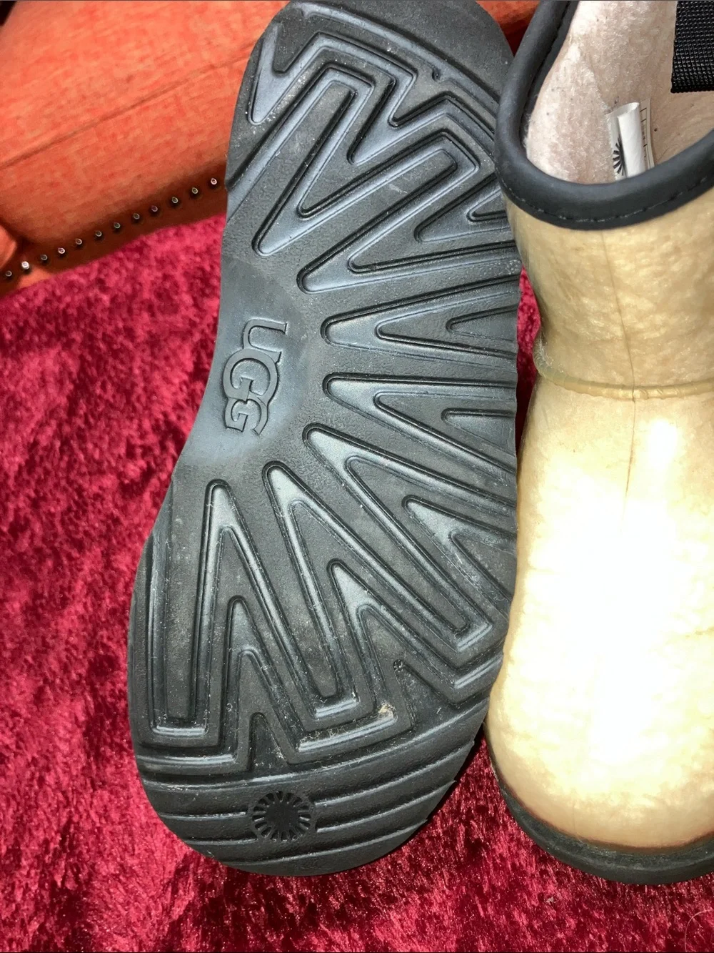 UGG Classic Clear Mini Boots Waterproof Wool-Blend Cream/White /Black